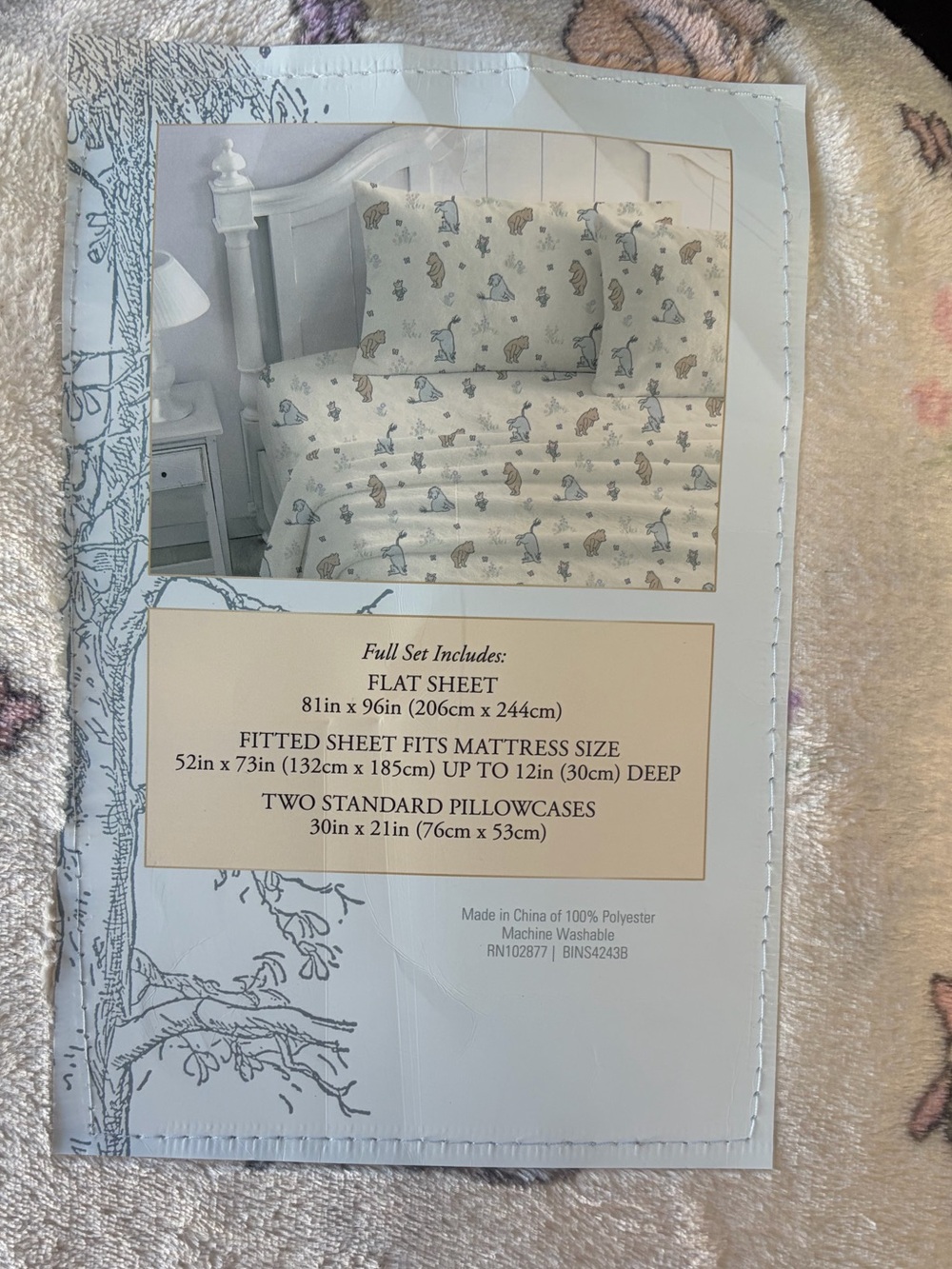Winnie the Pooh Full Sheet Set in Cream